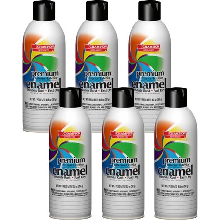 Chase Products Sprayon Premium Enamel Satin Black net 10.5 oz.cans., 6PK 4190938